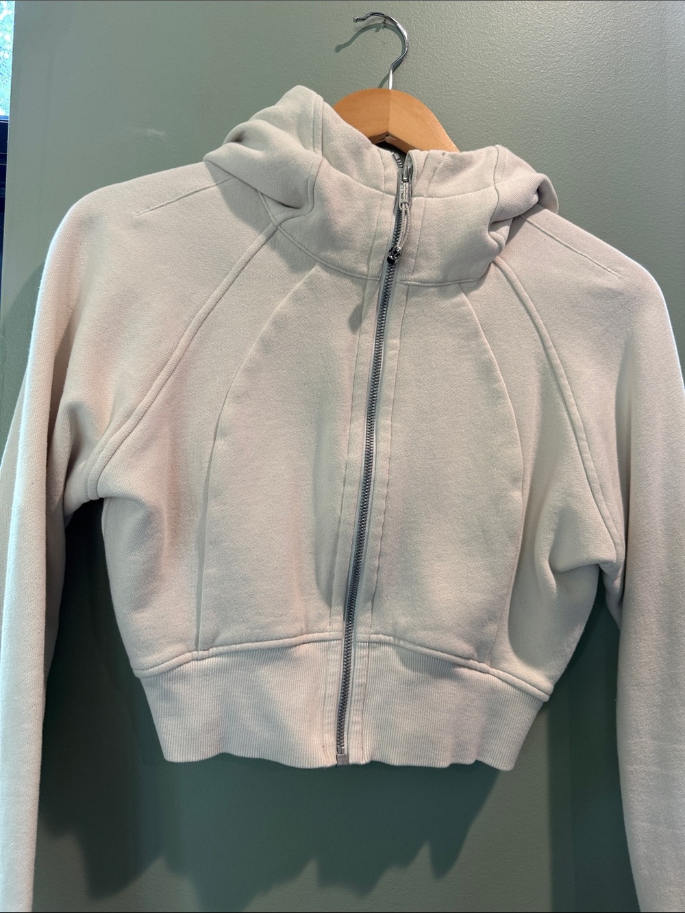 lululemon athletica Cropped Cream Zip Hoodie Jacket